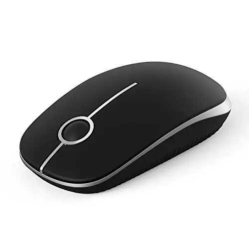 VssoPlor Wireless Mouse, 2.4G Slim Portable Computer Laptop Mouse with Nano Receiver Quiet Silent Optical Mice for Notebook, PC, Laptop, Computer-Black and Silver - 1