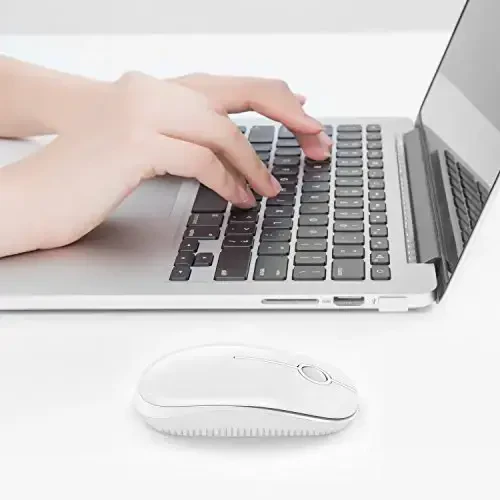 VssoPlor simsiz sichqonchasi, 2,4G Slim Portativ Kompyuter Noutbuk Sichqonchasi Nano Qabul qiluvchi Tinch Optik Sichqonchalar Noutbuk, Kompyuter uchun-Toza Oq - 6