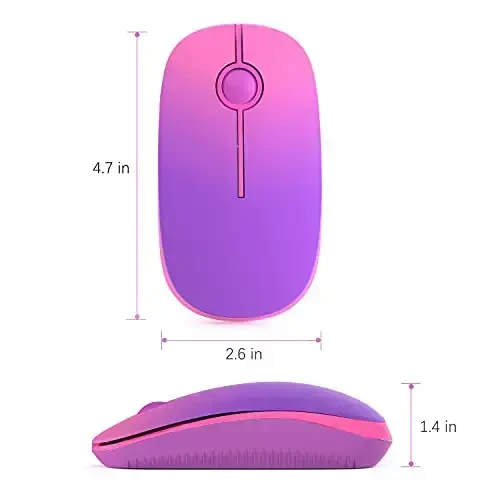 VssoPlor simsiz sichqonchasi, 2,4G Slim Portativ Kompyuter Noutbuk Sichqonchasi Nano Receiver Quiet Silent Optik Sichqonchalar Noutbuk, Kompyuter, Noutbuk, Kompyuter-Gradient Purple - 7