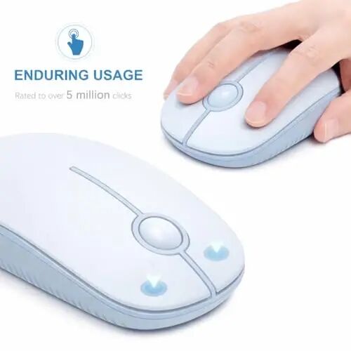 VssoPlor Wireless Mouse, 2.4G Slim Computer Laptop Mouse, Light Blue | Portable Mouse, Plug & Play USB Nano Receiver, Quiet Silent Optical Mice for Notebook, PC, Laptop, Computer, Windows, Mac - 3