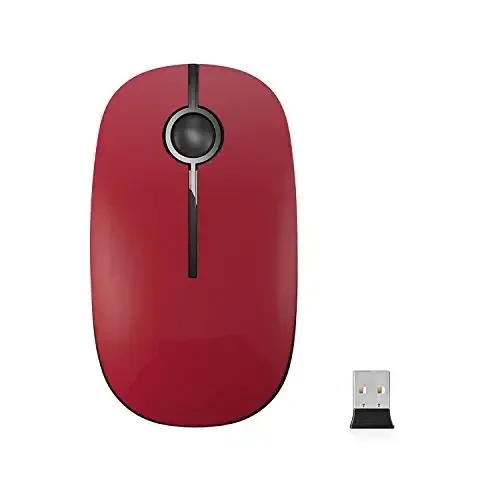 VssoPlor Wireless Mouse, 2.4G Slim Portable Computer Laptop Mouse with Nano Receiver Quiet Silent Optical Mice for Notebook, PC, Laptop, Computer-Black and Red - 7