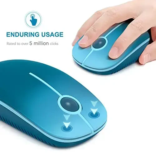 VssoPlor Wireless Mouse, 2.4G Slim Portable Computer Laptop Mouse with Nano Receiver Quiet Silent Optical Mice for Notebook, PC, Laptop, Computer-Gradient Blue - 3