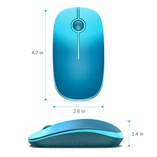 VssoPlor Wireless Mouse, 2.4G Slim Portable Computer Laptop Mouse with Nano Receiver Quiet Silent Optical Mice for Notebook, PC, Laptop, Computer-Gradient Blue - 7