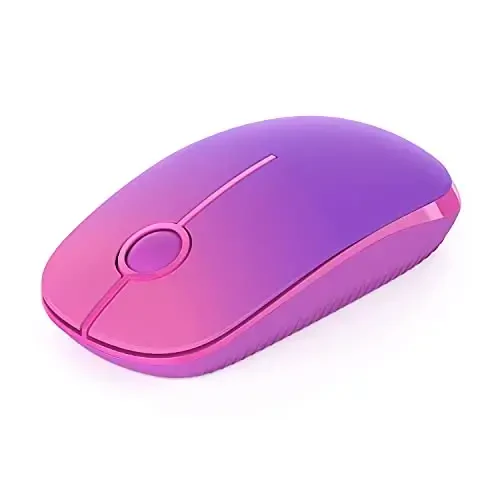 VssoPlor Wireless Mouse, 2.4G Slim Portable Computer Laptop Mouse with Nano Receiver Quiet Silent Optical Mice for Notebook, PC, Laptop, Computer-Gradient Purple - 1