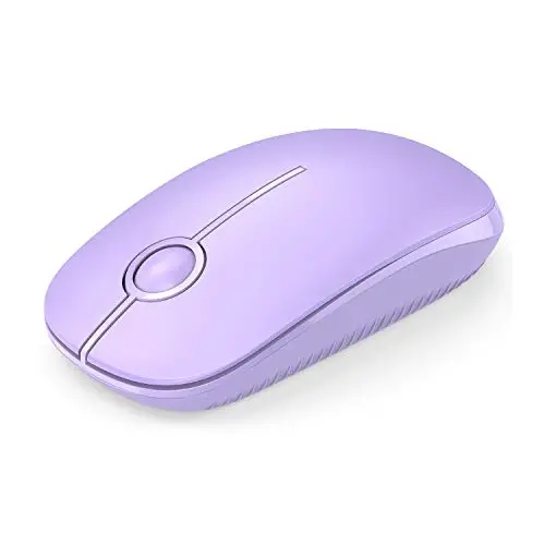 VssoPlor Wireless Mouse, 2.4G Slim Portable Computer Laptop Mouse with Nano Receiver Quiet Silent Optical Mice for Notebook, PC, Laptop, Computer-Light Purple - VSSOPLOR
