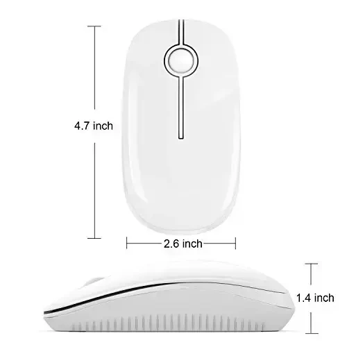 VssoPlor Wireless Mouse, 2.4G Slim Portable Computer Laptop Mouse with Nano Receiver Quiet Silent Optical Mice for Notebook, PC, Laptop, Computer-Pure White - 7