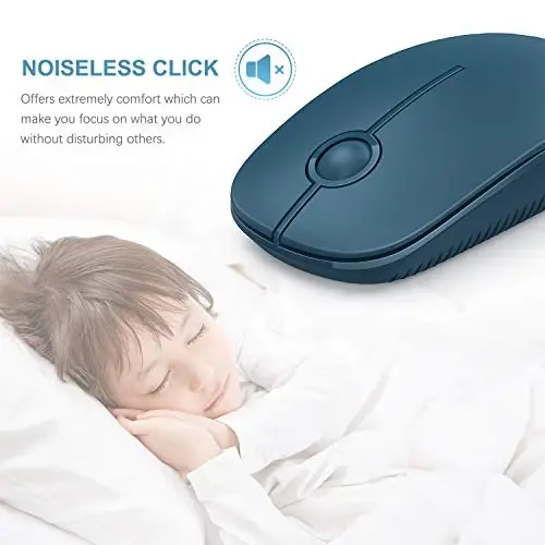 VssoPlor Wireless Mouse, 2.4G Slim Portable Computer Laptop Mouse with Nano Receiver Quiet Silent Optical Mice for Notebook, PC, Laptop, Computer-Sapphire Blue - 2