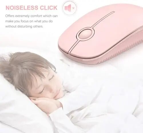 VssoPlor Wireless Mouse, 2.4G Slim Portable Laptop Mouse, Pure Pink | Portable Mouse, Plug & Play USB Nano Receiver, Quiet Silent Optical Mice for Notebook, PC, Laptop, Computer, Windows, Mac - VssoPlor (1)