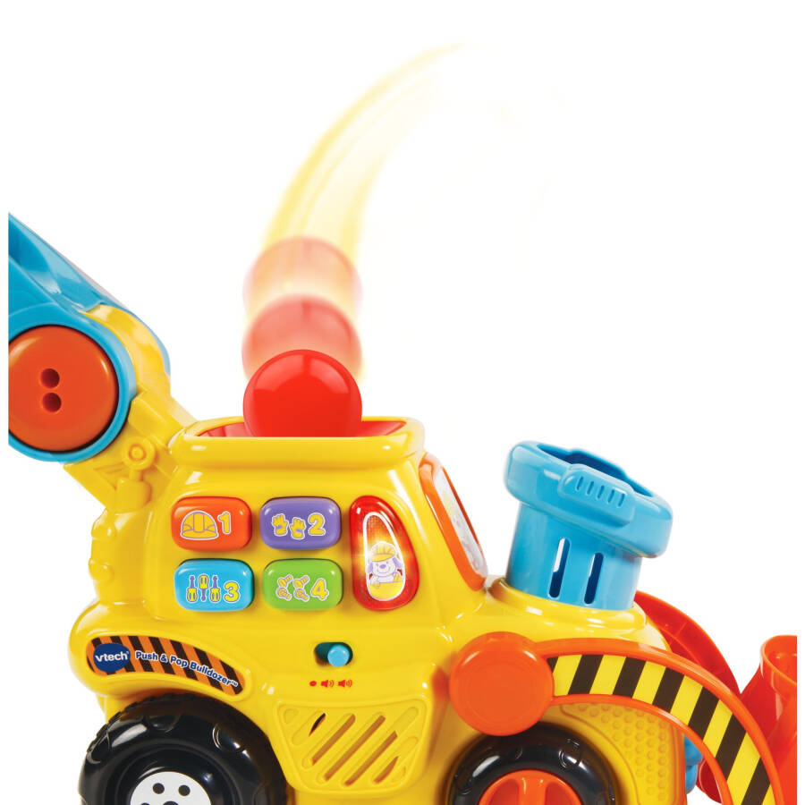 VTech Pop-a-Balls - Push and Pop Bulldozer Push & Pull Toys with Accessories Included, Baby and Toddler Toys - 16