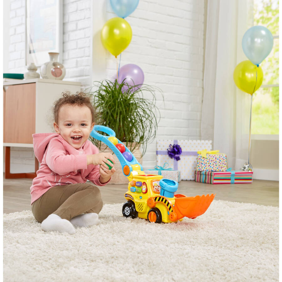 VTech Pop-a-Balls - Push and Pop Bulldozer Push & Pull Toys with Accessories Included, Baby and Toddler Toys - 9