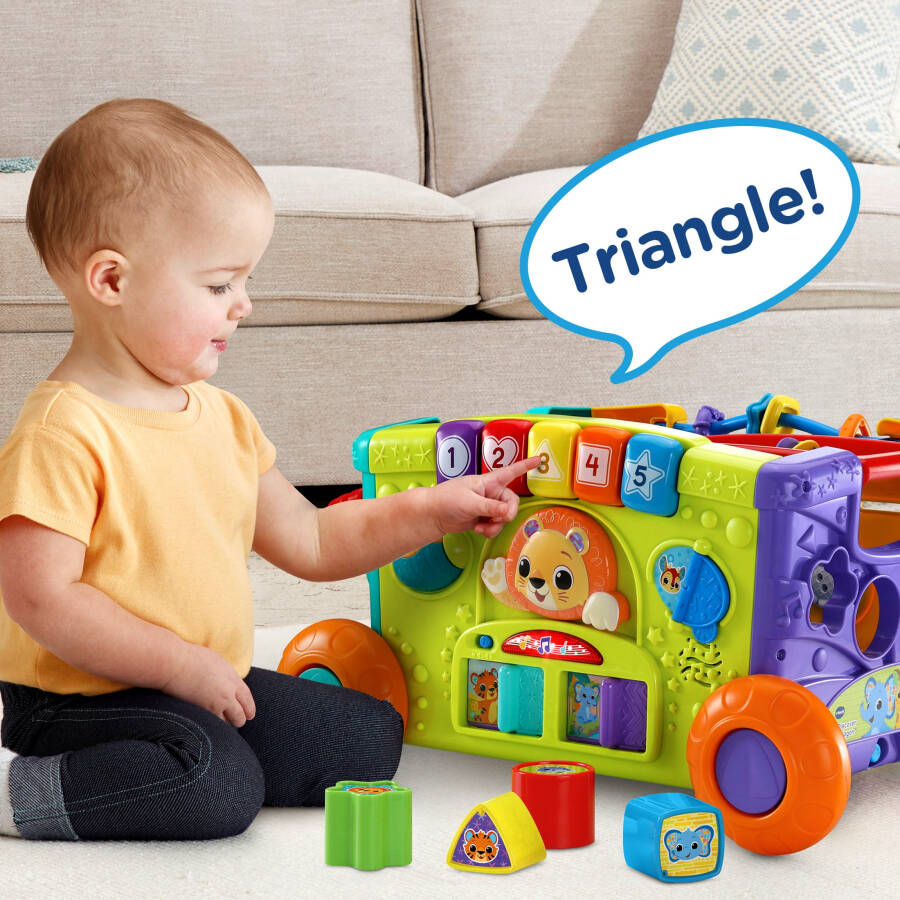 VTech Sırala & Keşfet Aktivite Arabası İtmeli & Çekmeli Oyuncaklar Aksesuarlarla - 12