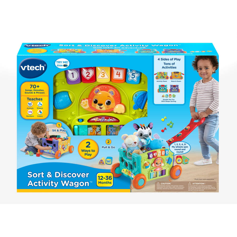 VTech Sort & Discover Activity Wagon Push & Pull Toys with Accessories Included - 33