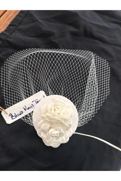 Vualet, Tüllü Gelin Tacı Nikah Aksesuar,nikah Kepi Vualet,nikah Şapkası,Nikah Kep,Gelin Şapkası, - Modazone (1)