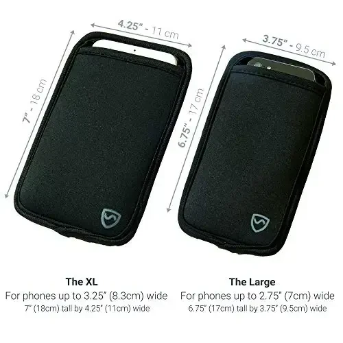 SYB Shield Your Body Anti Radiation Cell Phone Pouch, Cell Phone Sleeves for Blocking EMF, Radiation Blocker for Cell Phone, Black, XL, for Phones Up to 3.25-inches Wide (7 x 4.25 Inches Pouch Size) - 3
