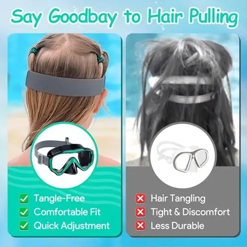 Vvinca Kids-Goggles with Nose Cover, Diving Mask Elastic Fabric Strap Anti Fog Anti Shattered Lens for Kids Swim Goggles 3-14 - 6