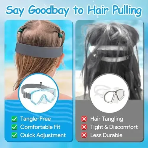 Vvinca Kids-Goggles with Nose Cover, Diving Mask Elastic Fabric Strap Anti Fog Anti Shattered Lens for Kids Swim Goggles 3-14 - 6