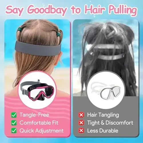 Vvinca Kids-Goggles with Nose Cover, Diving Mask Elastic Fabric Strap Anti Fog Anti Shattered Lens for Kids Swim Goggles 3-14 - 6