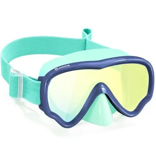 Vvinca Swim-Goggles with Nose Cover, 2 Packs Elastic Fabric Strap Snorkel Swim Mask Anti Fog UV No Pull Hair for Kids 3-14 
