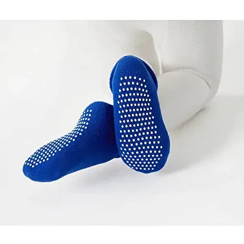 VWU Baby Toddler Kids Ankle Crew Socks with Grips Unisex Warm Thick Cotton Winter Socks 0-10 Years 6/8 Pack - 3