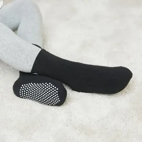 VWU Baby Toddler Kids Ankle Crew Socks with Grips Unisex Warm Thick Cotton Winter Socks 0-10 Years 6/8 Pack - 5