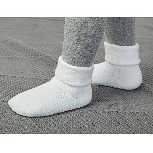 VWU Baby Toddler Kids Ankle Crew Socks with Grips Unisex Warm Thick Cotton Winter Socks 0-10T 6/8 Pack - 14