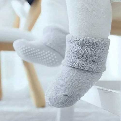 VWU Baby Toddler Kids Cotton Socks with Grips Girl Boy Thick Warm Crew 0-6T | Soft Winter Socks Great Gift for Infant Toddler Child Unisex Anti slip Over Ankle Sleeping Socks Cute Color Mix - VWU (1)