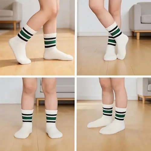 VWU Baby Toddler Kids Cotton Socks with Grips Girl Boy Thick Warm Crew 0-6T | Soft Winter Socks Great Gift for Infant Toddler Child Unisex Anti slip Over Ankle Sleeping Socks Cute Color Mix - 5