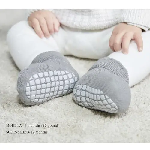 VWU Baby Toddler Kids Cotton Socks with Grips Girl Boy Thick Warm Crew 0-6T | Soft Winter Socks Great Gift for Infant Toddler Child Unisex Anti slip Over Ankle Sleeping Socks Cute Color Mix - VWU (1)