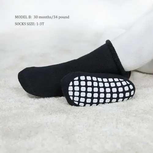 VWU Baby Toddler Kids Cotton Socks with Grips Girl Boy Thick Warm Crew 0-6T | Soft Winter Socks Great Gift for Infant Toddler Child Unisex Anti slip Over Ankle Sleeping Socks Cute Color Mix - 4