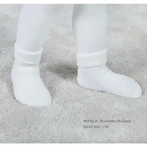 VWU Baby Toddler Kids Cotton Socks with Grips Girl Boy Thick Warm Crew 0-6T | Soft Winter Socks Great Gift for Infant Toddler Child Unisex Anti slip Over Ankle Sleeping Socks Cute Color Mix - 6