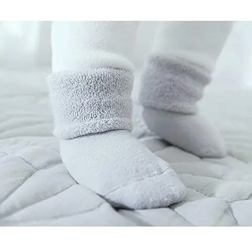 VWU Baby Toddler Kids Ankle Crew Socks with Grips Unisex Warm Thick Cotton Winter Socks 0-10 Years 6/8 Pack - 7