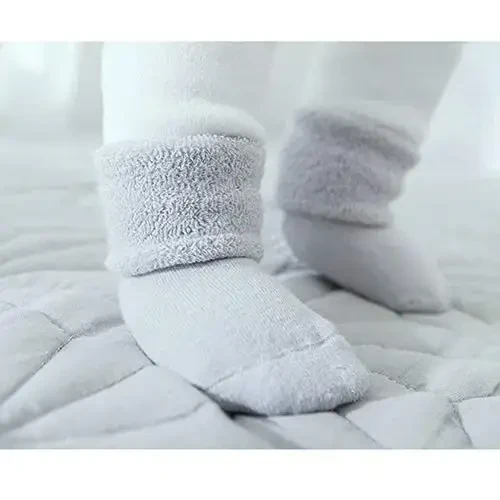 VWU Baby Toddler Kids Ankle Crew Socks with Grips Unisex Warm Thick Cotton Winter Socks 0-10 Years 6/8 Pack - 7