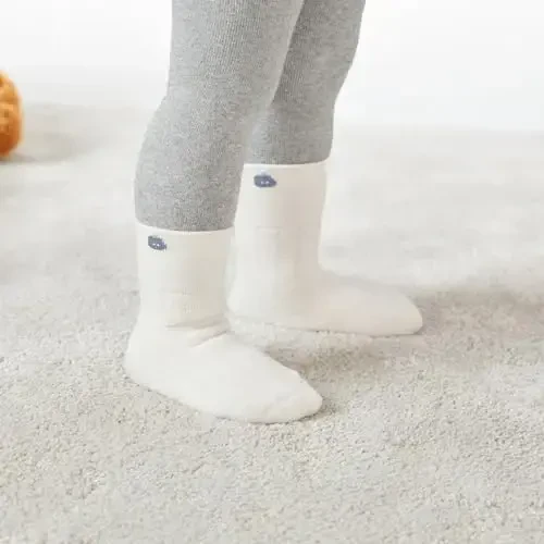 VWU Baby Toddler Kids Ankle Crew Socks with Grips Unisex Warm Thick Cotton Winter Socks 0-10 Years 6/8 Pack - MODAZONE (1)