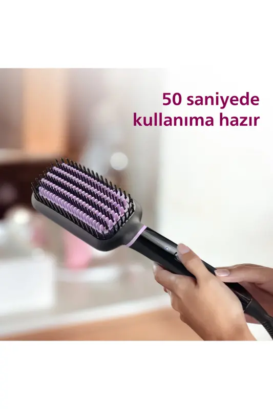 Выпрямляющая расческа Bhh880/00, Широкая зона щетки, Турмалиновое керамическое покрытие, 2 температурных режима - 7