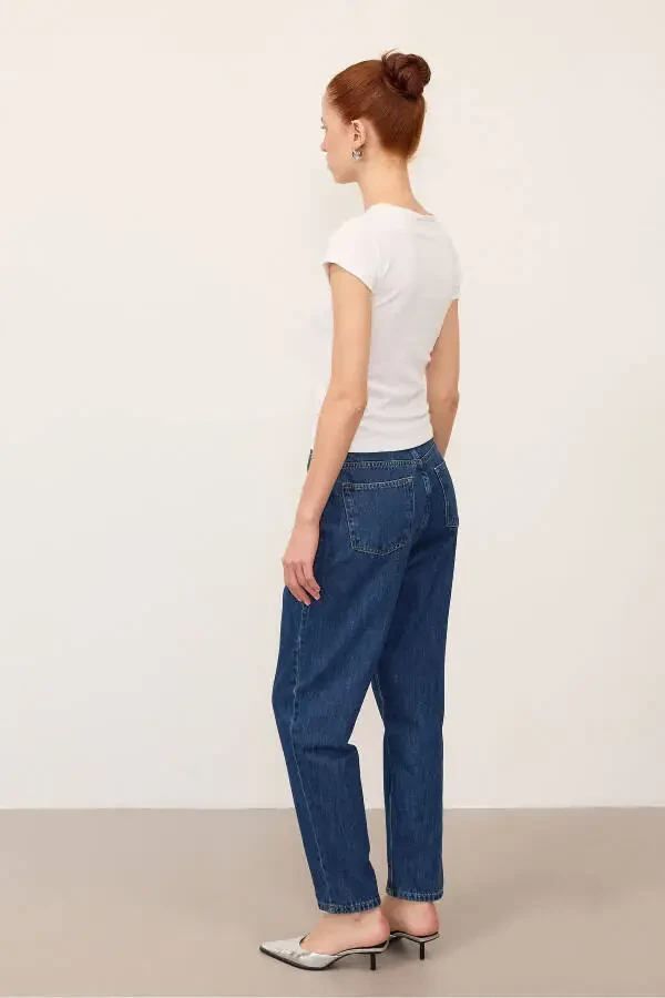 Высокие джинсы Mom Jean Pn5862-1-pns - 5