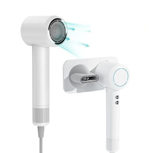 Высокоскоростной ионный фен - 110000 об/мин. Бесщеточный двигатель Отрицательные ионные фены для быстрой сушки Тихий низкий уровень шума Термо-контроль Профессиональный фен (белый) - Biodzzs