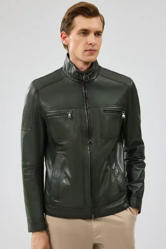 Wade Erkak Haki Slim-fit Teri Ko'ylagi 22wgd6462ve-KHAKI - 3