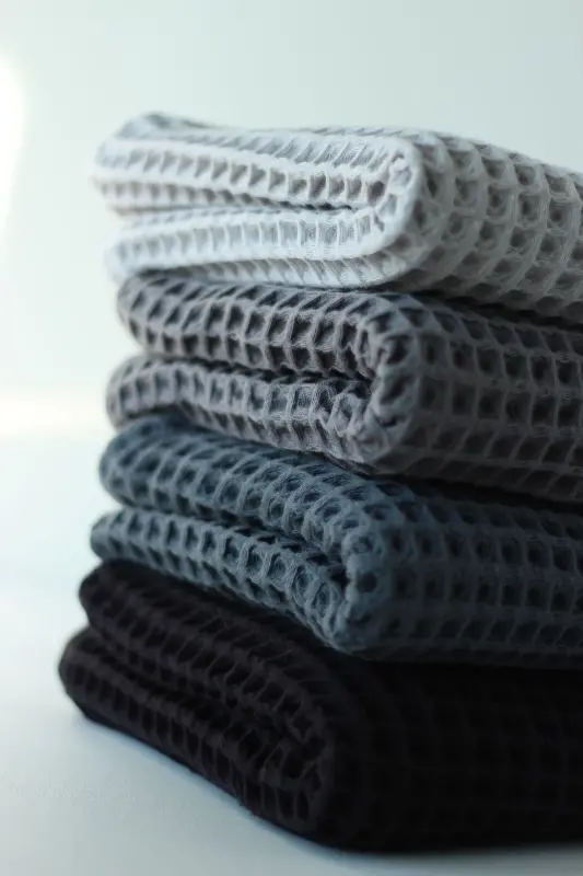 Waffle Baby Blanket 100% Cotton - 75x80 Cm - Swaddle, Towel and Multi-Purpose Use - Indigo-Indigo - 1