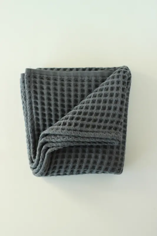 Waffle Baby Blanket 100% Cotton - 75x80 Cm - Swaddle, Towel and Multi-Purpose Use - Indigo-Indigo - 2