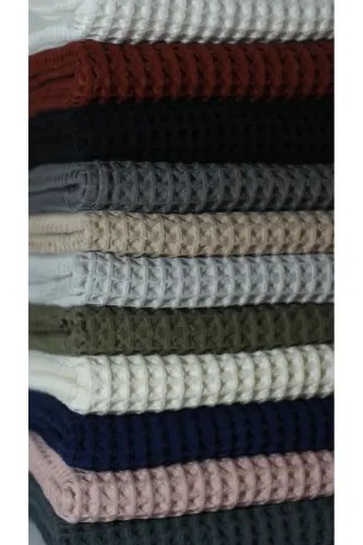 Waffle Baby Blanket 100% Cotton - 75x80 Cm - Swaddle, Towel and Multi-Purpose Use - Khaki Green - 7