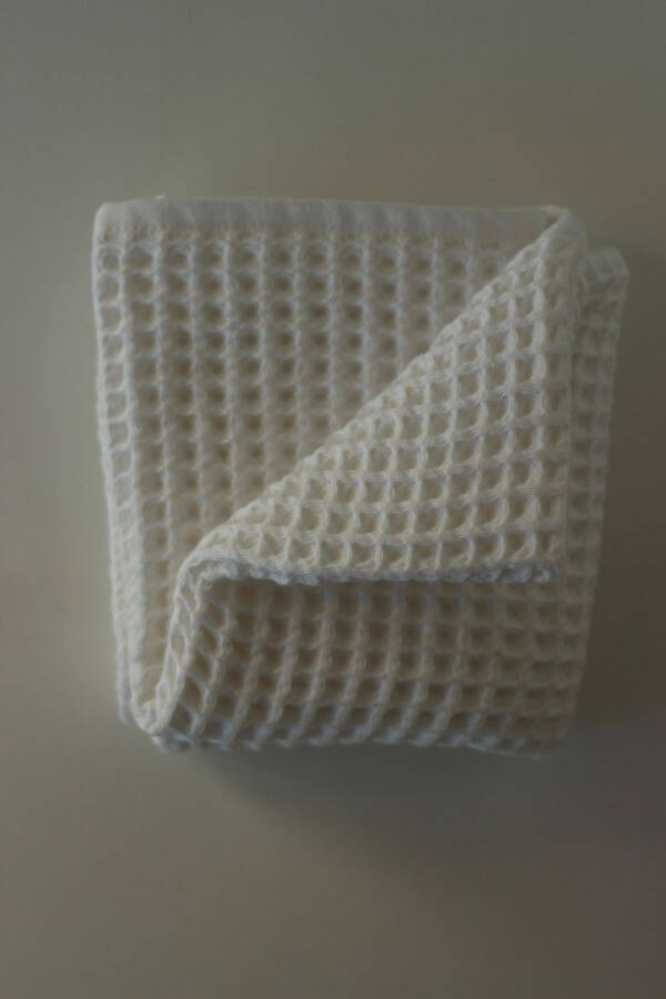 Waffle Baby Blanket 100% Cotton - 75x80 Cm - Swaddle, Towel & Multipurpose Use - White - 2