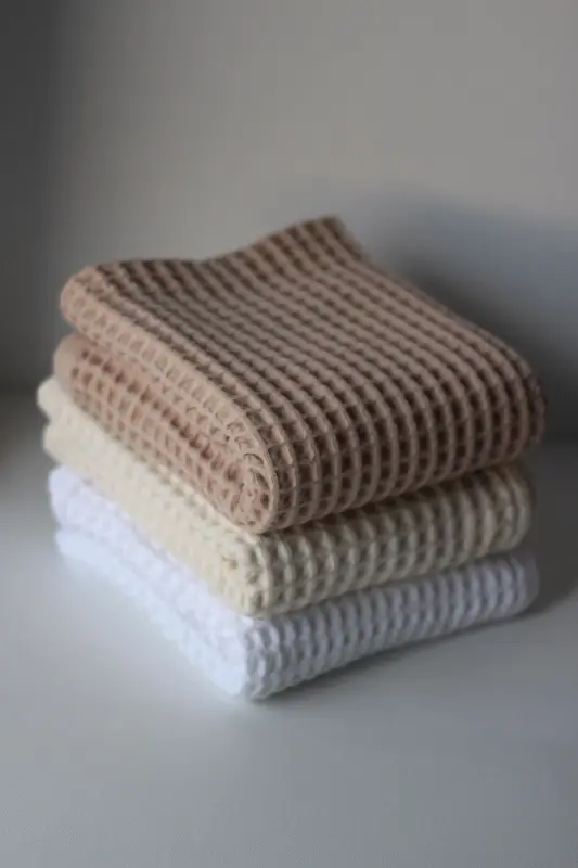 Waffle Bebek Battaniyesi %100 Pamuk - 75x80 Cm - Kundak , Havlu Ve Çok Amaçlı Kullanım - Beyaz-Beyaz - 5