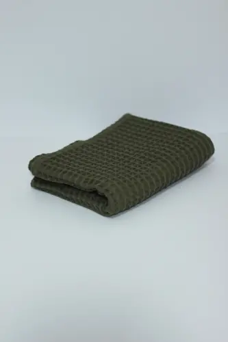 Waffle bolalar adyoli %100 paxta - 75x80 Sm - Ko'rpacha, sochiq va ko'p maqsadli foydalanish-Haki yashil - 2