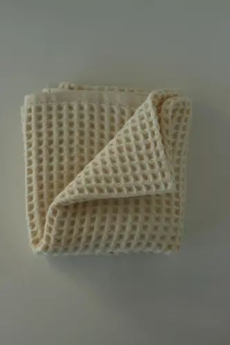 Waffle Bolalar Ko'rpasi 100% Paxta - 75x80 Sm - O'rash, Sochiq Va Ko'p Maqsadli Foydalanish - Krem-Krem - 1