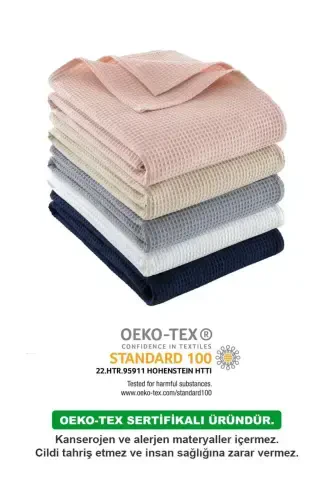 Waffle Double Beige Pique Set - Soft And Quality Pique And Pillowcase - 200x220 Cm-Beige - 6