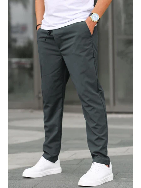 Waffle Fabric Black Basic Men's Trousers 6513 - LC WAIKIKI (1)