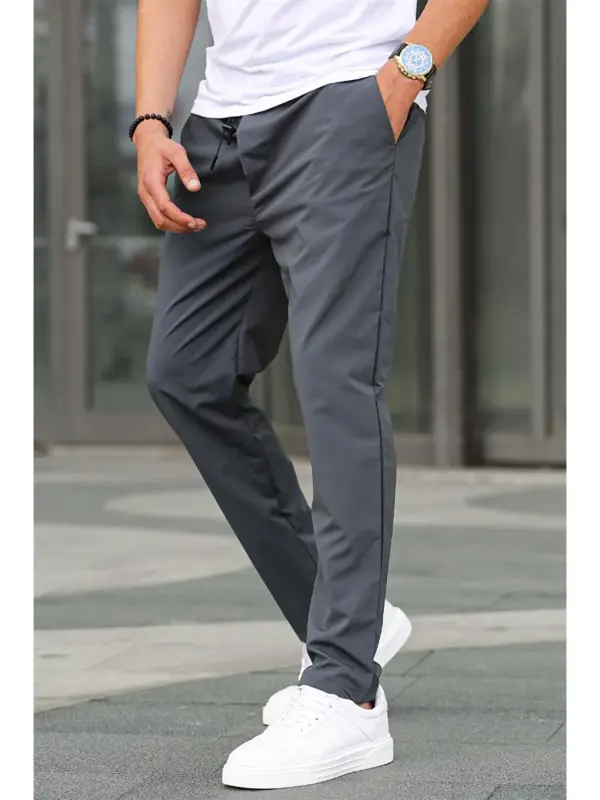 Waffle Fabric Black Basic Men's Trousers 6513-Gray - LC WAIKIKI