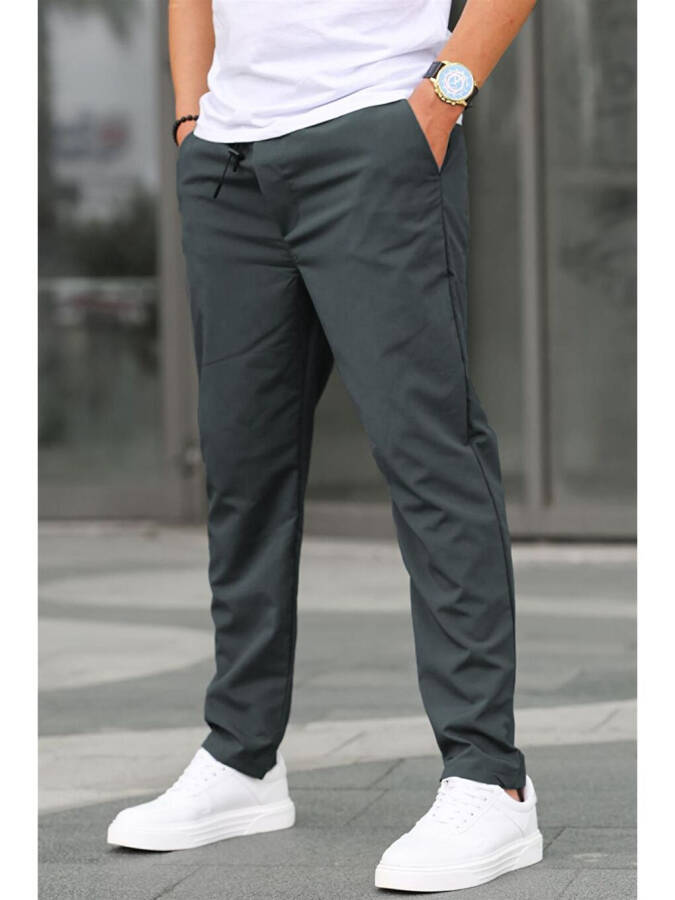 Antrasit Waffle Kumaş Siyah Basic Erkek Pantolon 6513-Antrasit - 2