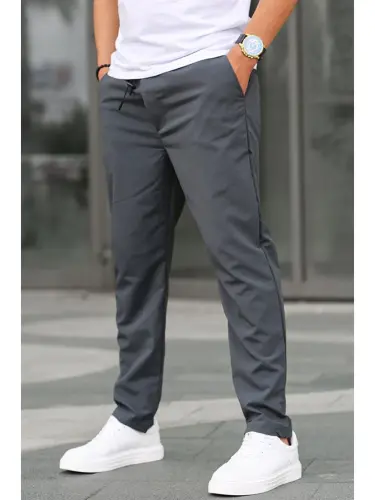 Gri Waffle Kumaş Siyah Basic Erkek Pantolon 6513-Gri - LC WAIKIKI (1)