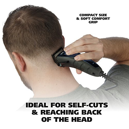 Wahl USA Self Cut Kompakt Şarjlı Kablolu Kuaför Makinesi, Ayarlanabilir İnceltme Kolu ve Kişisel Bakım için 12 Saç Makinesi Kılıfı – Model 79467 - 3